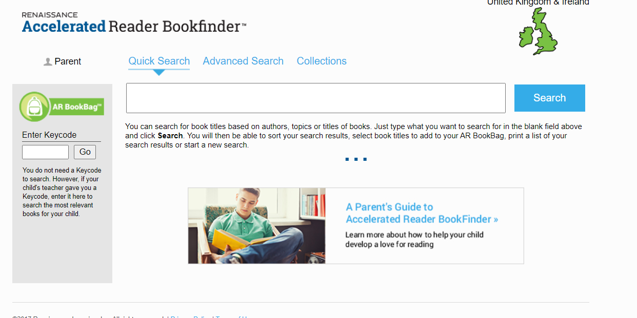 If you wish to donate a book to the school, use quick search and type the title in. This will tell you whether the book is an AR book.